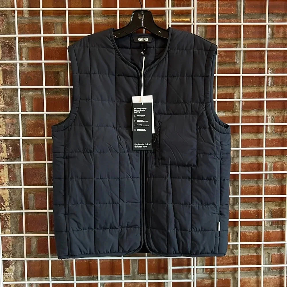 NWT RAINS Navy Giron Liner Vest Navy Blue Size M